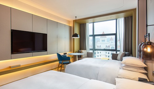 Premier-Zimmer, 2 Doppelbetten, Stadtblick