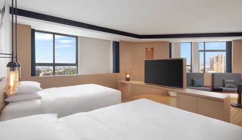 Premium-Zimmer, 2 Doppelbetten, Stadtblick