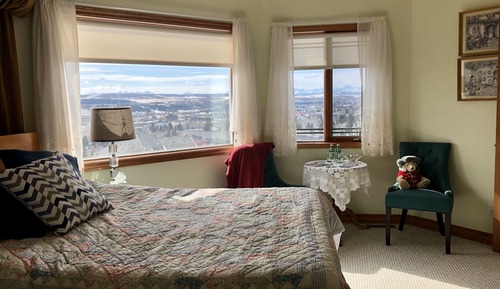 Basic-Doppelzimmer, 1 Queen-Bett, mit Bad, Bergblick