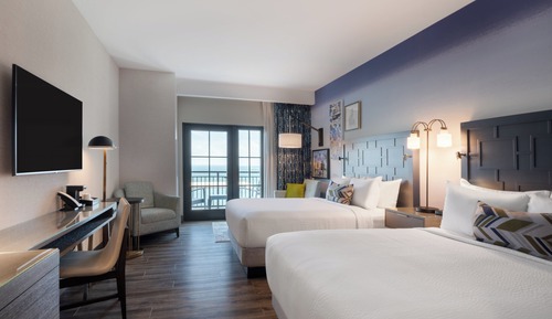 Premium-Zimmer, 2 Queen-Betten, Balkon, Buchtblick