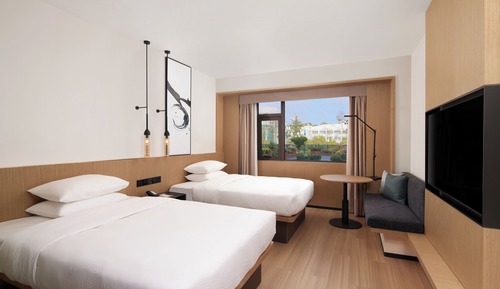 Standardzimmer, 2 Doppelbetten, Stadtblick