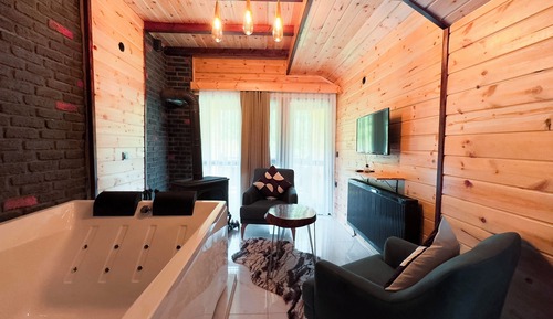 Deluxe-Zimmer, 1 Doppelbett, Kamin, Bergblick