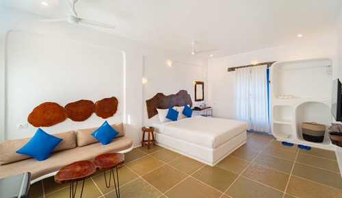 Deluxe-Doppelzimmer, Terrasse, Poolblick