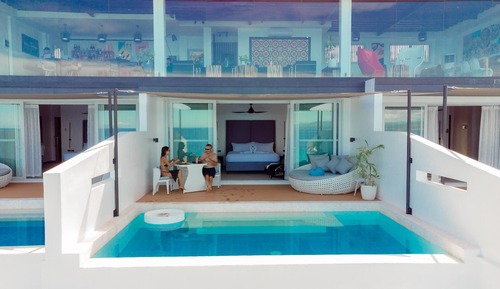 Luxury-Zimmer, 1 King-Bett, eigener Pool, Meerblick