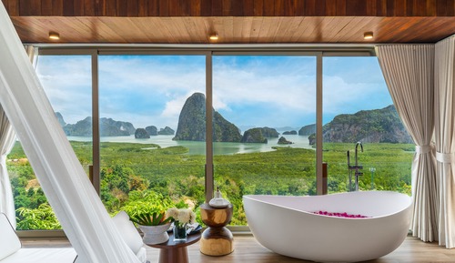 Luxury-Villa, 1 King-Bett, Badewanne, Meerblick