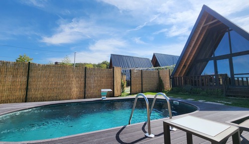 Deluxe-Bungalow, 1 Schlafzimmer, Poolblick