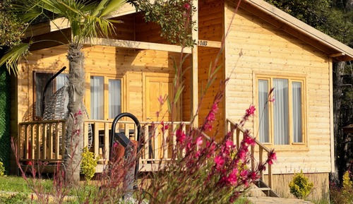 Comfort-Bungalow, 1 Doppelbett und Schlafsofa, Bergblick