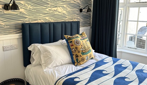 Deluxe-Doppelzimmer, Terrasse, eingeschränkter Meerblick