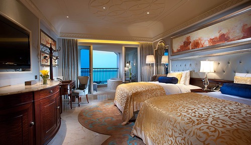 Standardzimmer, 2 Doppelbetten, Meerblick (High Floor)