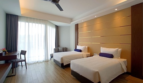 Deluxe-Zimmer, 2 Einzelbetten, eingeschränkter Meerblick