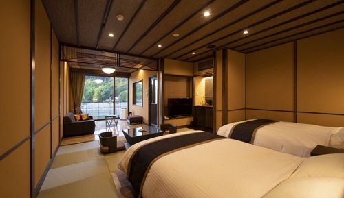 Deluxe-Zweibettzimmer, Nichtraucher, Flussblick (RAN with half open-air bath)