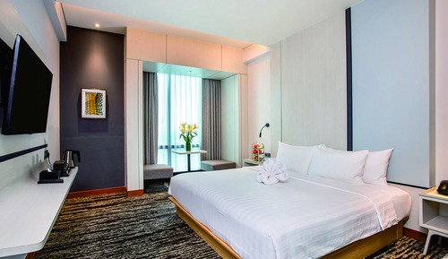 Deluxe-Doppel- oder -Zweibettzimmer, 1 Schlafzimmer, Stadtblick