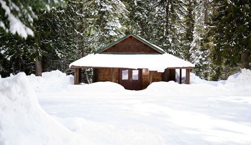 Premium-Ferienhütte, Mehrere Betten, Kamin
