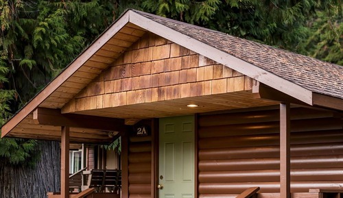 Superior-Ferienhütte, 1 King-Bett, Kamin, Bergblick