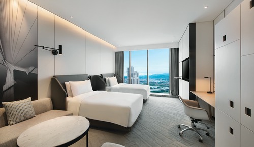 Standardzimmer, 2 Doppelbetten, Flussblick