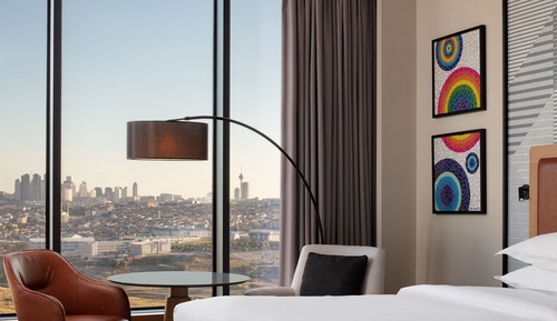 Premium-Zimmer, 2 Einzelbetten, Nichtraucher, Stadtblick (Corner)