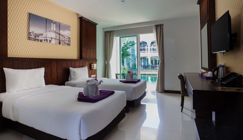 Pool Access Twin Room with breakfast [First floor]