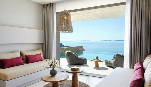 Familien-Suite, 1 Schlafzimmer, eigener Pool, Meerblick