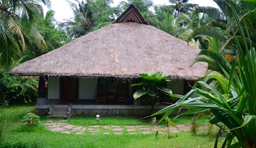 Ferienhaus, Poolblick