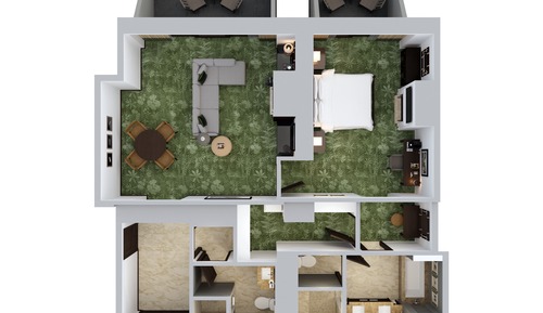 Suite, barrierefrei, Blick auf die Anlage (with Fire Pit)