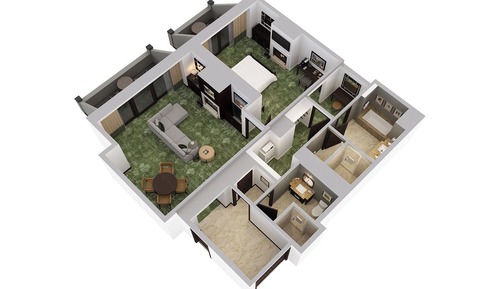 Suite, Blick auf die Anlage (with Fire Pit)