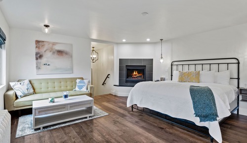 Signature-Doppelzimmer, Kamin, Bergblick