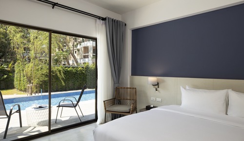 Deluxe-Zimmer, 1 King-Bett, Poolzugang