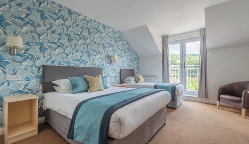 Familienzimmer, Blick auf die Anlage