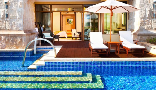 Zimmer, 1 King-Bett, Poolzugang, Blick auf die Lagune