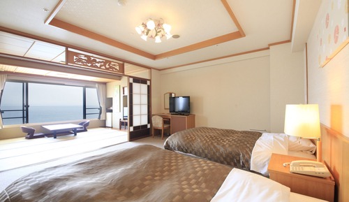 Zimmer, Badewanne, Meerblick (Japanese & Western Style)