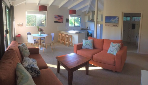 Deluxe-Ferienhaus, 2 Schlafzimmer, barrierefrei, Gartenblick