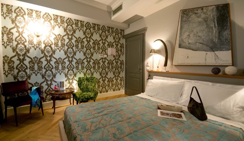 Design-Doppelzimmer, Blick auf den Innenhof