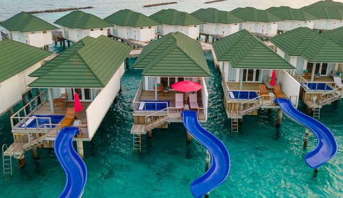 Water Villa with Pool + Slide