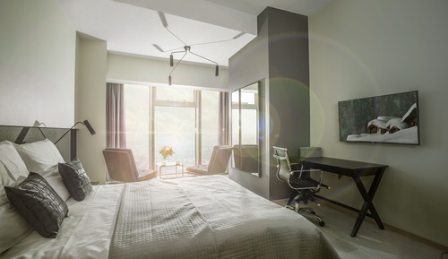 City-Studio, 1 Queen-Bett, Stadtblick, Turm