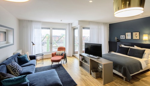 Executive-Studio, Flussblick (Comfort Single, 140 cm breites Bett)