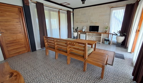 Deluxe-Doppel- oder -Zweibettzimmer, eigenes Bad, eingeschränkter Meerblick