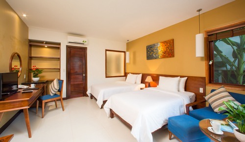 Familienvilla, 2 Schlafzimmer, Gartenblick