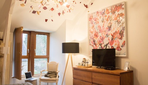 Superior-Doppel- oder -Zweibettzimmer, mit Bad, Gartenblick (Chambre Les Libellules)