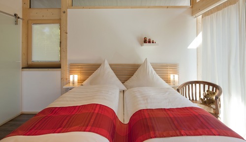 Design-Doppelzimmer, zum Garten hin