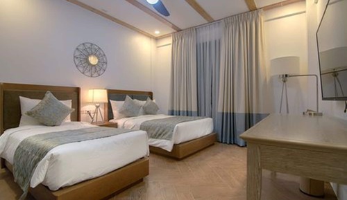Superior-Doppel- oder -Zweibettzimmer, 2 Doppelbetten, Bergblick