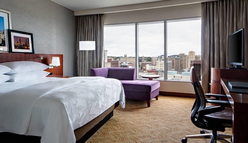 Zimmer, 1 King-Bett, Stadtblick (Mobility/Hearing Access, Roll-In Shwr)