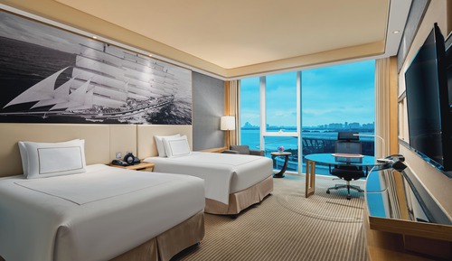 Premium-Zimmer, 2 Doppelbetten, Seeblick (Jinji)