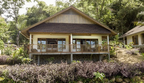Deluxe-Ferienhaus, 1 Doppelbett, eingeschränkter Meerblick, Meerseite