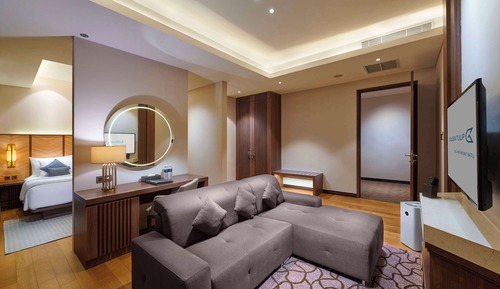 Suite, 1 King-Bett und Schlafsofa, Badewanne