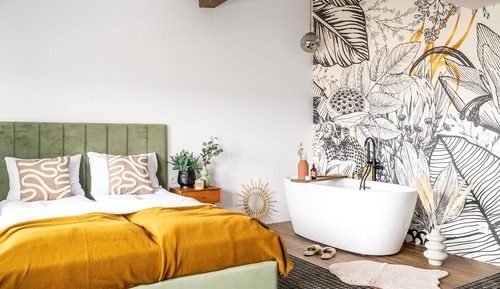 Superior-Zimmer, 1 Schlafzimmer, Badewanne, Bergblick
