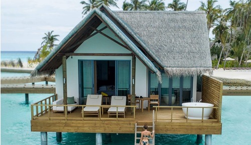 Water villa with Jacuzzi with Free access to sea plane lounge on Arrival