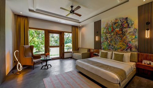 Luxury-Ferienhaus, 1 Doppelbett, Gartenblick