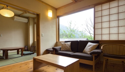 Zweibettzimmer, Nichtraucher (Japanese-Western, Half Open-air bath)