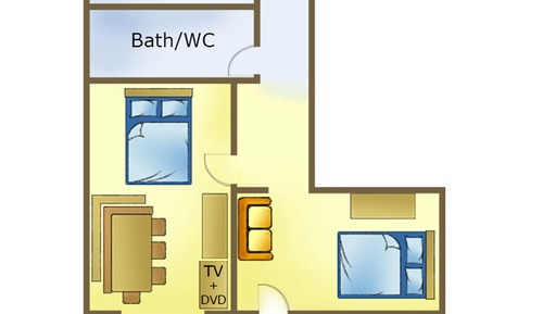 Classic-Apartment, 2 Schlafzimmer (2-4)