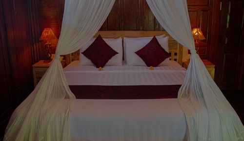 Traditional-Ferienhaus, Gartenblick